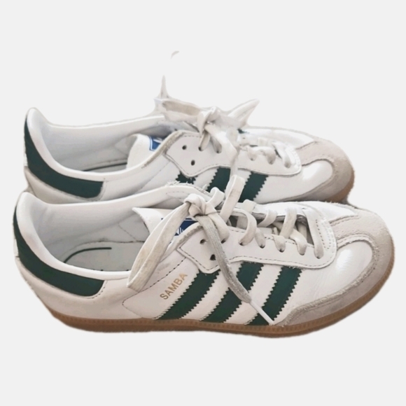 Adidas Samba Kids XLG Athletic Shoe In White / Collegiate Green / Pantone 2 - Picture 3 of 14